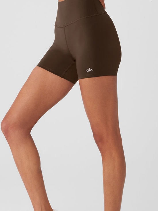 ALO Yoga Pants - ALO Yoga High-Rise Bike Shorts in Brown
